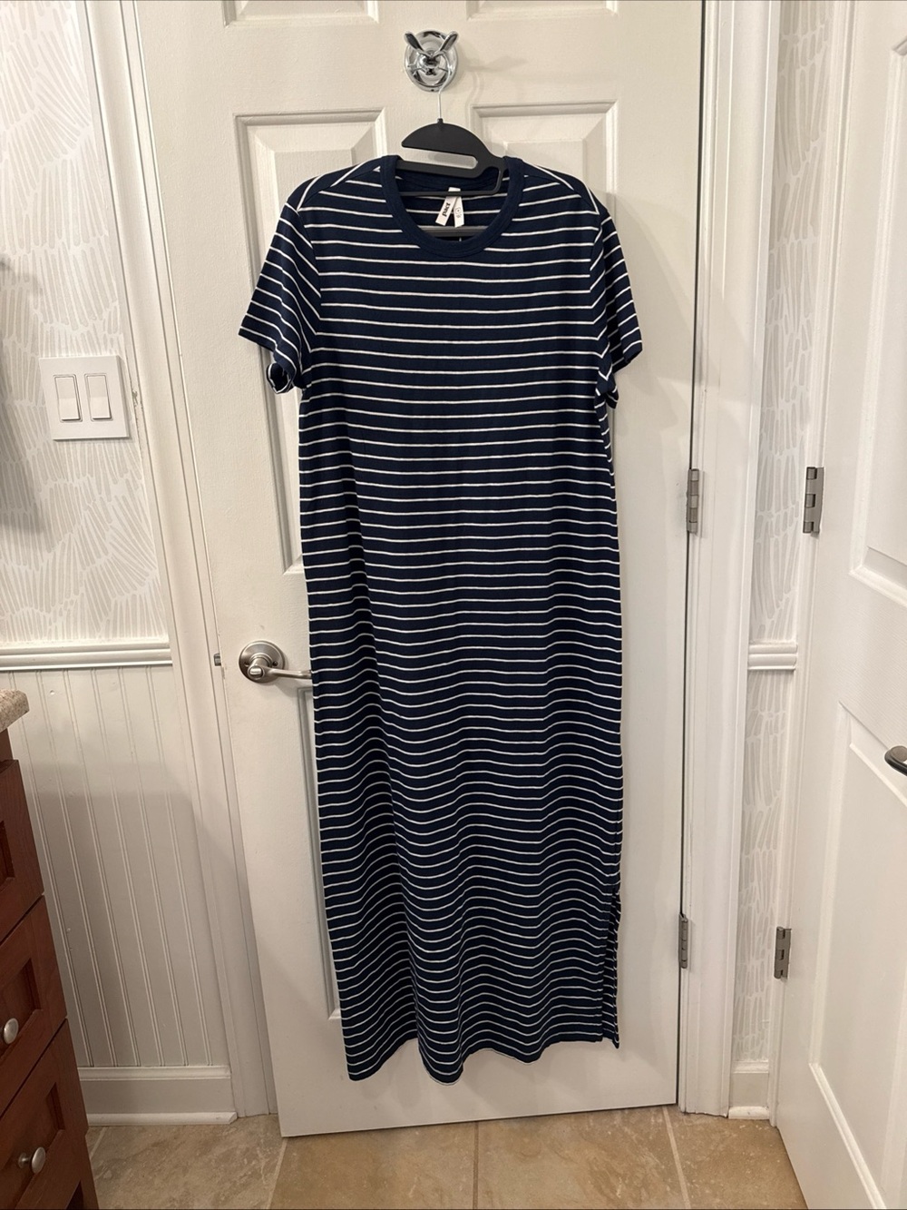 Pact Organic Soft-Slub Essential Easy
Tee Maxi Dress Saranac Stripe
